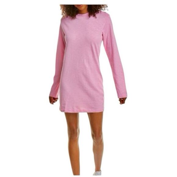 Cotton Citizen Tokyo Long Sleeve Mini Dress Size Small Pink Lightweight Preppy - Picture 12 of 12